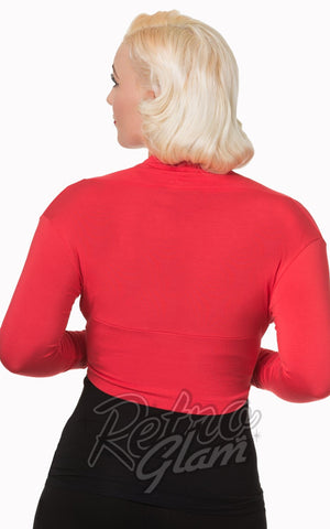 Banned Rockabilly Roxie Bolero in Red back Banned Rockabilly Roxie Bolero in Red back
