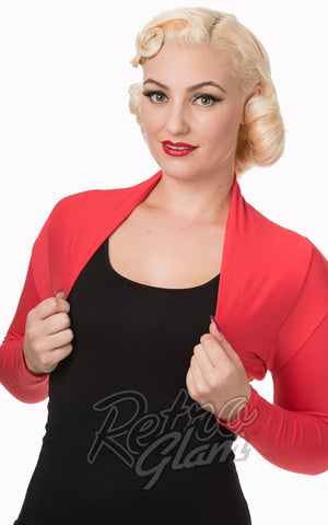 Banned Rockabilly Roxie Bolero in Red pinup Banned Rockabilly Roxie Bolero in Red pinup