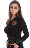 Banned Black Dark Heart Cardigan side Banned Black Dark Heart Cardigan side
