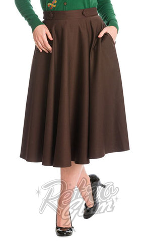 Banned Di Di Swing Skirt in Brown detail Banned Di Di Swing Skirt in Brown detail