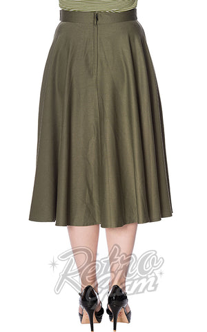 Banned Di Di Swing Skirt in Olive Green back Banned Di Di Swing Skirt in Olive Green back
