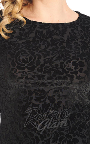 Banned Evening Rose Top in Black detail Banned Evening Rose Top in Black detail