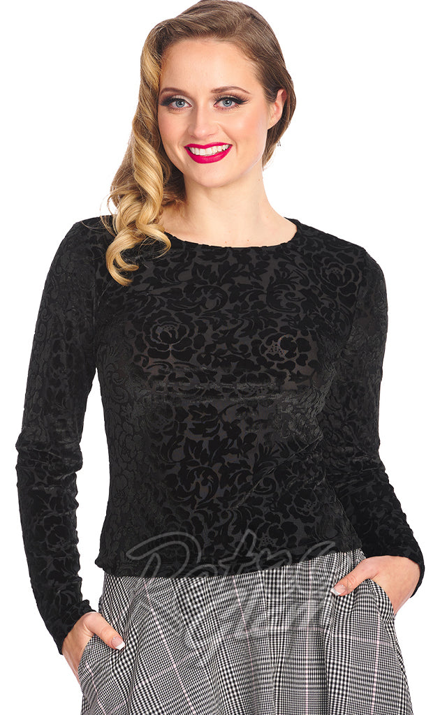 Banned Evening Rose Top in Black Banned Evening Rose Top in Black