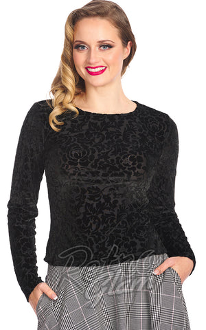 Banned Evening Rose Top in Black Banned Evening Rose Top in Black