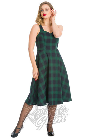 Banned Green Plaid Sweet Check Fit & Flare Dress Banned Green Plaid Sweet Check Fit & Flare Dress