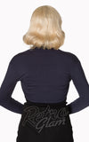 Banned Rockabilly Roxie Bolero in Night Blue Back Banned Rockabilly Roxie Bolero in Night Blue Back