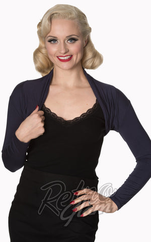 Banned Rockabilly Roxie Bolero in Night Blue Banned Rockabilly Roxie Bolero in Night Blue