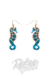 Erstwilder La Belle Epoque Seahorse earrings blue