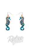 Erstwilder La Belle Epoque Seahorse earrings blue Erstwilder La Belle Epoque Seahorse earrings blue