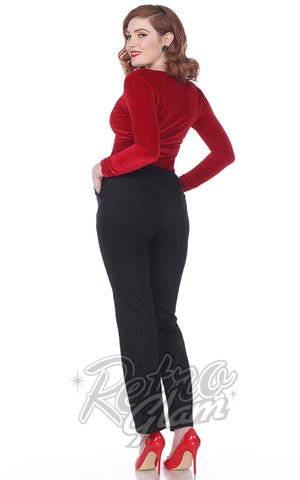 Bettie Page Monica Pants in Black back Bettie Page Monica Pants in Black back
