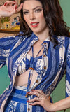 Boulevard Nights Mimosa Beach Drawstring Top in Blue Hawaiian Boulevard Nights Mimosa Beach Drawstring Top in Blue Hawaiian