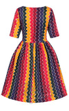Collectif Amber-Lea Rainbow Wave Swing Dress detail back Collectif Amber-Lea Rainbow Wave Swing Dress detail back