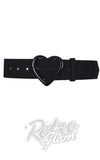 Collectif Adore Heart Belt in Black 