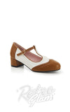 Lulu Hun Georgia Block Heel in Cream & Tan Lulu Hun Georgia Block Heel in Cream & Tan