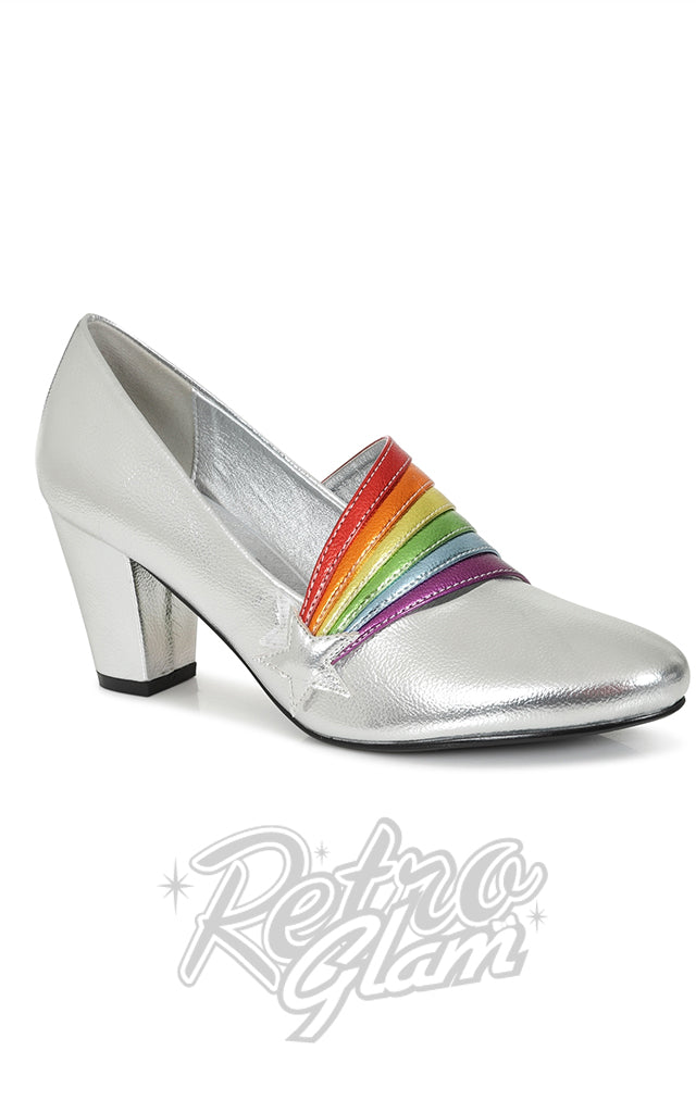Collectif Lulu Hun Silver Lara Rainbow Heels - Size 5.5 left only