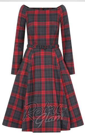 Collectif Meg Smoky Check Swing Dress plaid Collectif Meg Smoky Check Swing Dress plaid