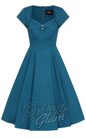 Collectif Nell Swing Dress in Teal - M & L left only