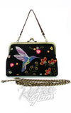 Comeco Hummingbird Kisslock Bag in Black Comeco Hummingbird Kisslock Bag in Black