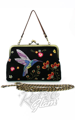Comeco Hummingbird Kisslock Bag in Black Comeco Hummingbird Kisslock Bag in Black