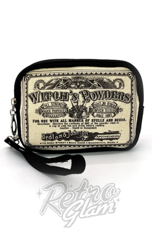 Comeco Canvas Witches Powder Wristlet Comeco Canvas Witches Powder Wristlet