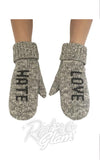 Love Hate Message Mittens Love Hate Message Mittens