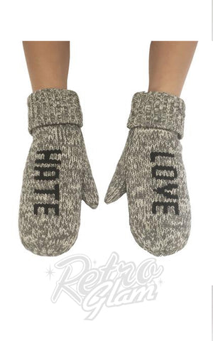Love Hate Message Mittens Love Hate Message Mittens