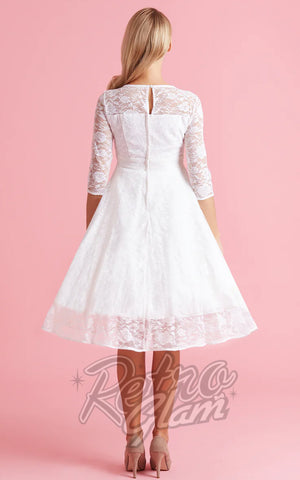 Dolly and Dotty Madeline Lace Dress in White back Dolly and Dotty Madeline Lace Dress in White back