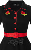 Dolly and Dotty Sherry Rockabilly Diner Dress rose embroidery Dolly and Dotty Sherry Rockabilly Diner Dress rose embroidery