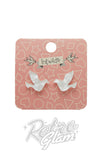 Erstwilder Christmas Essential Earrings studs white doves Erstwilder Christmas Essential Earrings studs white doves