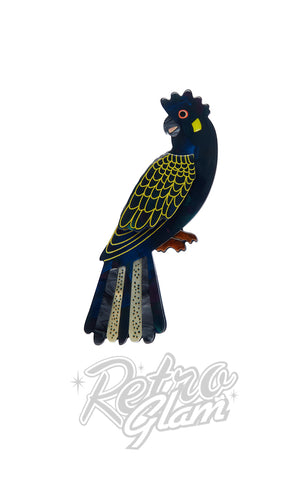 Erstwilder Bella The Black Cockatoo Brooch Erstwilder Bella The Black Cockatoo Brooch