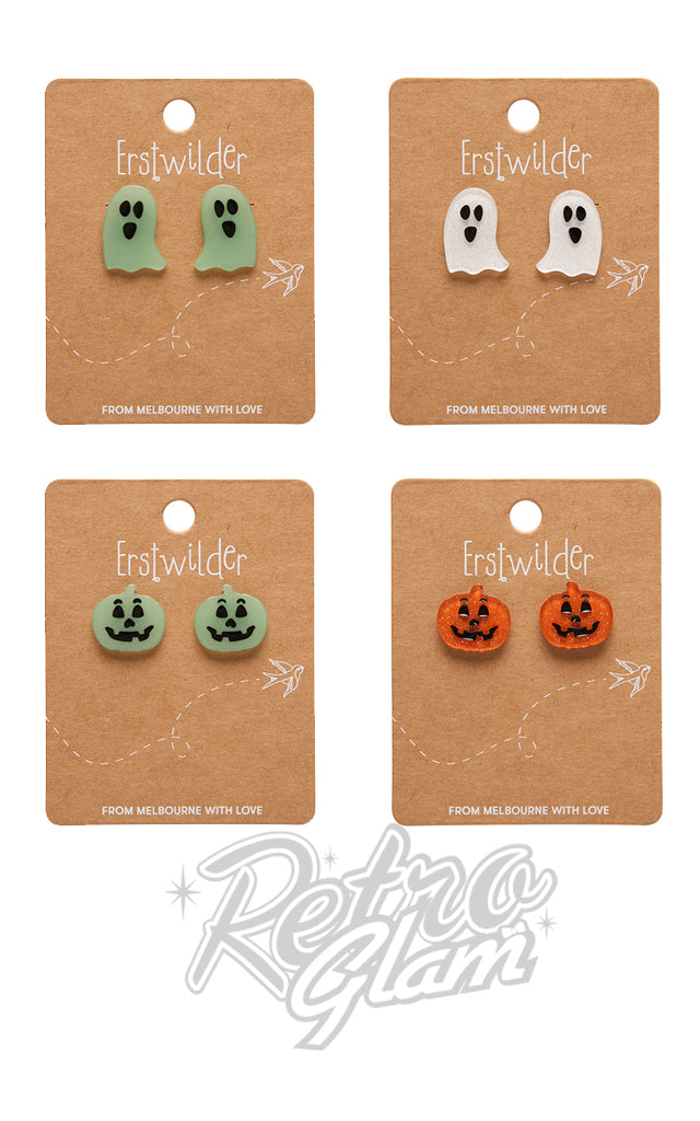 Erstwilder All Hallows' Eve Stud Earrings 1 - Pumpkins left only Erstwilder All Hallows