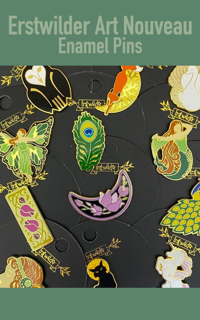Erstwilder Art Nouveau Enamel Pins Erstwilder Art Nouveau Enamel Pins
