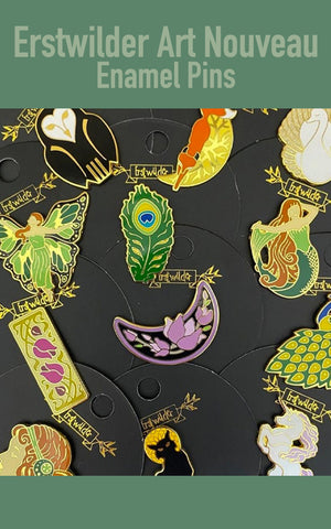 Erstwilder Art Nouveau Enamel Pins