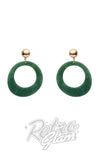 Erstwilder Essentials Statement Circle Drop Earrings green marble