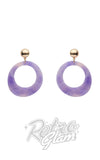 Erstwilder Essentials Statement Circle Drop Earrings purple marble