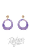 Erstwilder Essentials Statement Circle Drop Earrings purple marble Erstwilder Essentials Statement Circle Drop Earrings purple marble