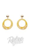 Erstwilder Essentials Statement Circle Drop Earrings yellow marble Erstwilder Essentials Statement Circle Drop Earrings yellow marble