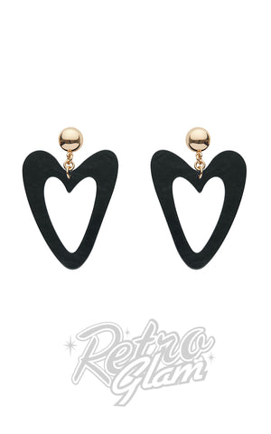 Erstwilder Essentials Statement Heart Drop Earrings black Erstwilder Essentials Statement Heart Drop Earrings black