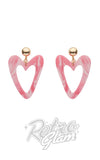Erstwilder Essentials Statement Heart Drop Earrings pink marble Erstwilder Essentials Statement Heart Drop Earrings pink marble