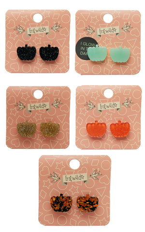 Erstwilder Essentials Earrings Pumpkin Studs - Gold left only Erstwilder Essentials Earrings Pumpkin Studs - Gold left only