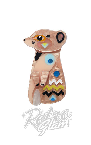Erstwilder X Pete Cromer Masterful Meerkat Brooch Erstwilder X Pete Cromer Masterful Meerkat Brooch