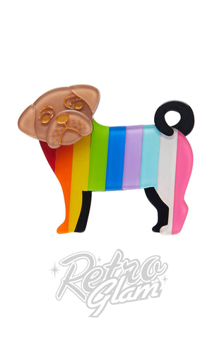 Erstwilder Pebbles The Progressive Pug Brooch Erstwilder Pebbles The Progressive Pug Brooch