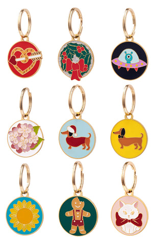 Erstwilder Enamel Pet Charms - Deck, Bite & Wrapped left Erstwilder Enamel Pet Charms - Deck, Bite & Wrapped left
