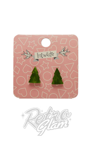erstwilder tree earrings studs green erstwilder tree earrings studs green
