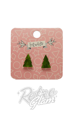 erstwilder tree earrings studs green