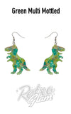 erstwilder Tyrannosaurus Drop Earrings green mottled erstwilder Tyrannosaurus Drop Earrings green mottled