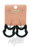 Erstwilder Essentials Open Cat Head Drop Earrings black Erstwilder Essentials Open Cat Head Drop Earrings black