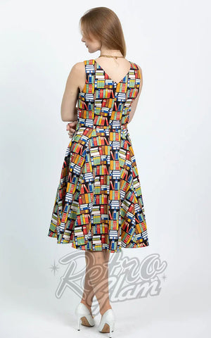 Eva Rose Misses Dress in Book Print back Eva Rose Misses Dress in Book Print back