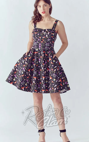 Eva Rose Sweetheart Dress in Lavendar Mushroom Print Eva Rose Sweetheart Dress in Lavendar Mushroom Print