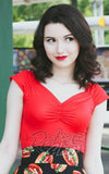 Retrolicious Isabel Top in Red detail Retrolicious Isabel Top in Red detail